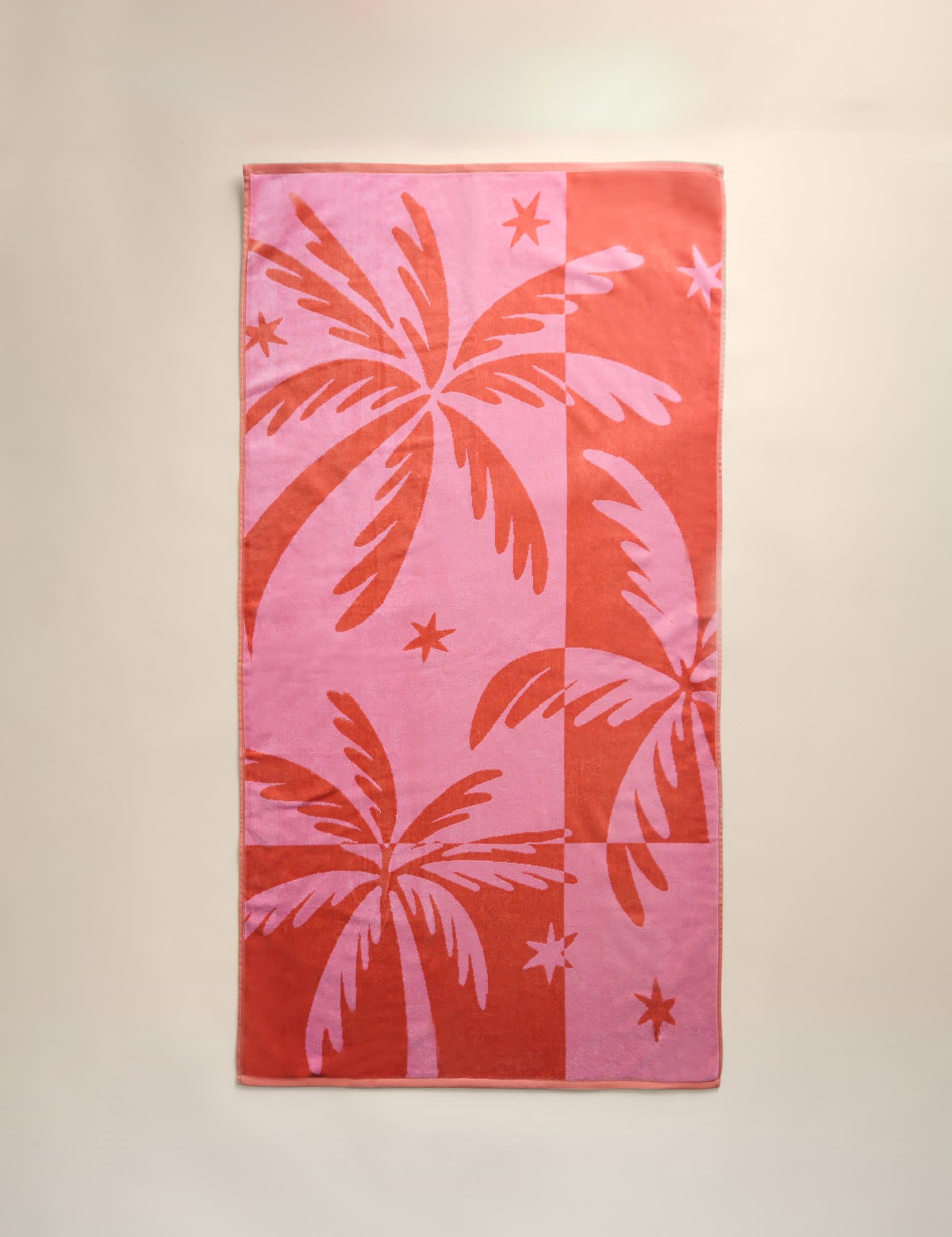 Pure cotton palm tree beach towel 152cm long - British product
