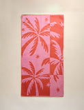 Pure cotton palm tree beach towel 152cm long - British product