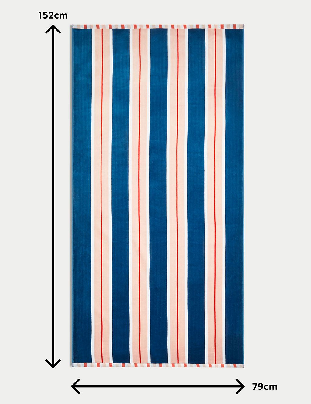 Pure Cotton Striped Sand Resistant Beach Towel GOODS M&S   