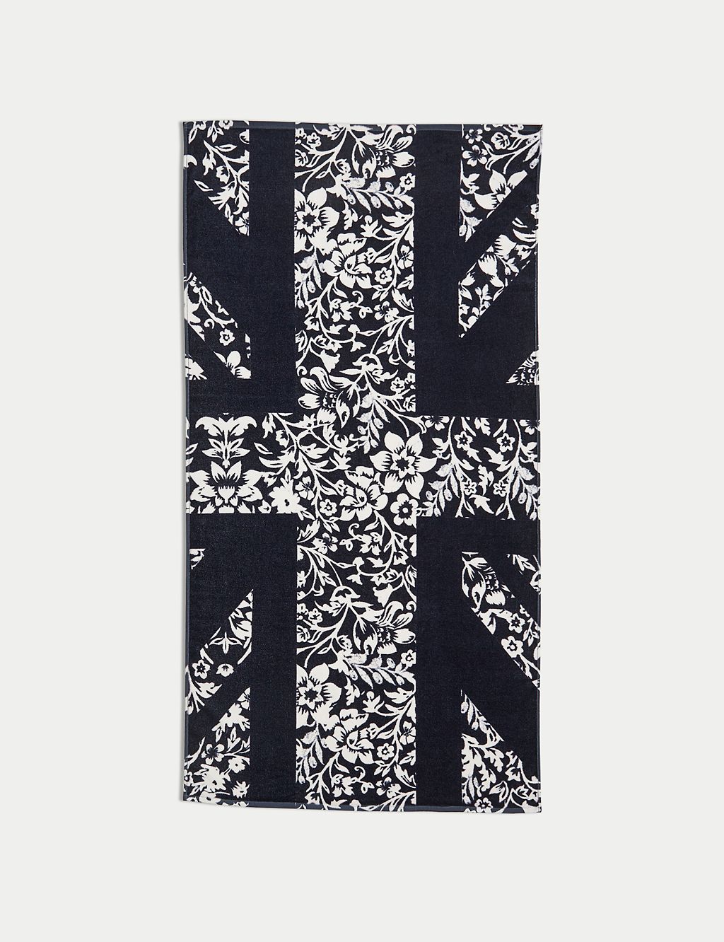 Pure Cotton Floral Union Jack Beach Towel GOODS M&S   