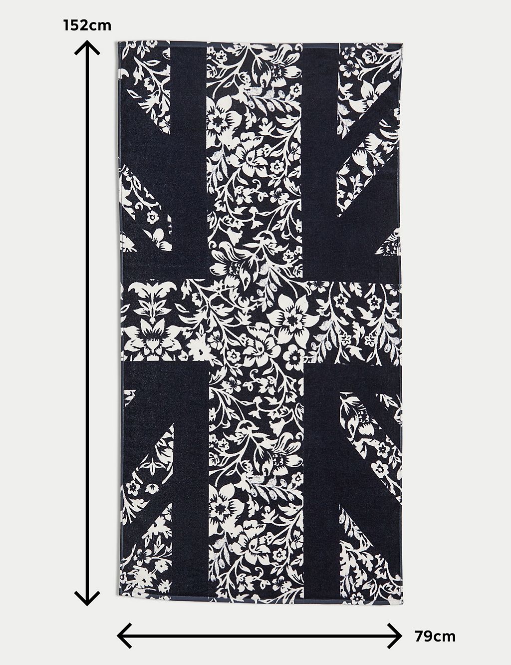 Pure Cotton Floral Union Jack Beach Towel GOODS M&S   