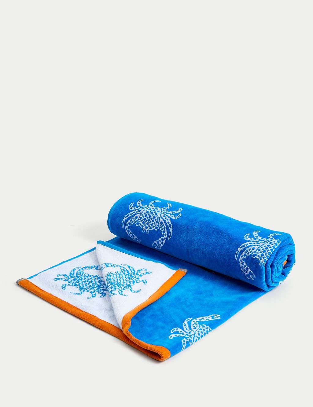 Pure Cotton Crab Beach Towel GOODS M&S   