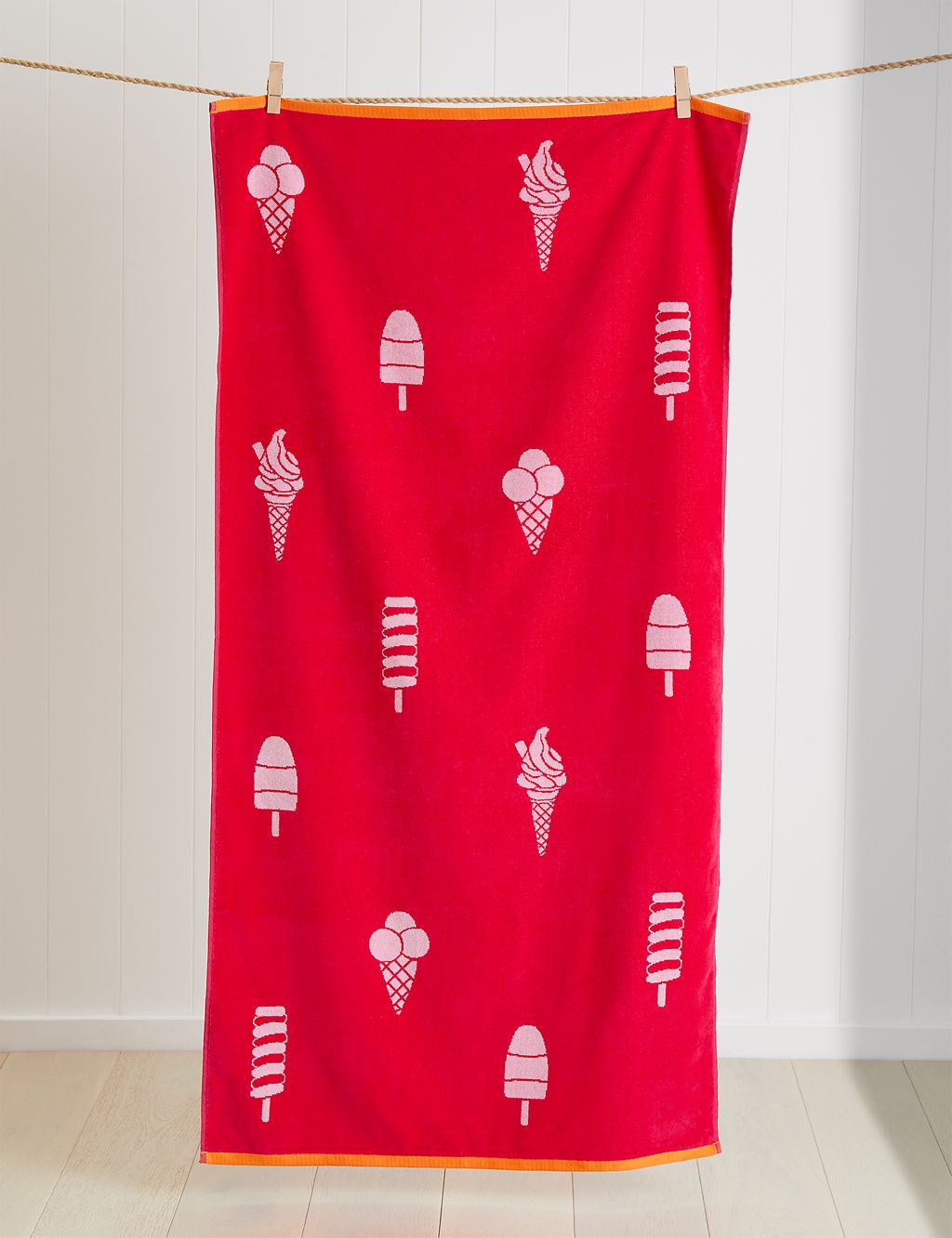 Pure Cotton Ice Cream Beach Towel GOODS M&S   