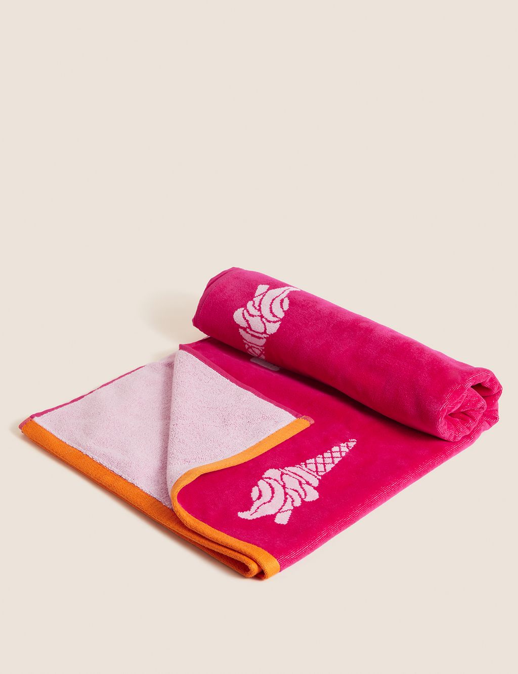 Pure Cotton Ice Cream Beach Towel GOODS M&S   