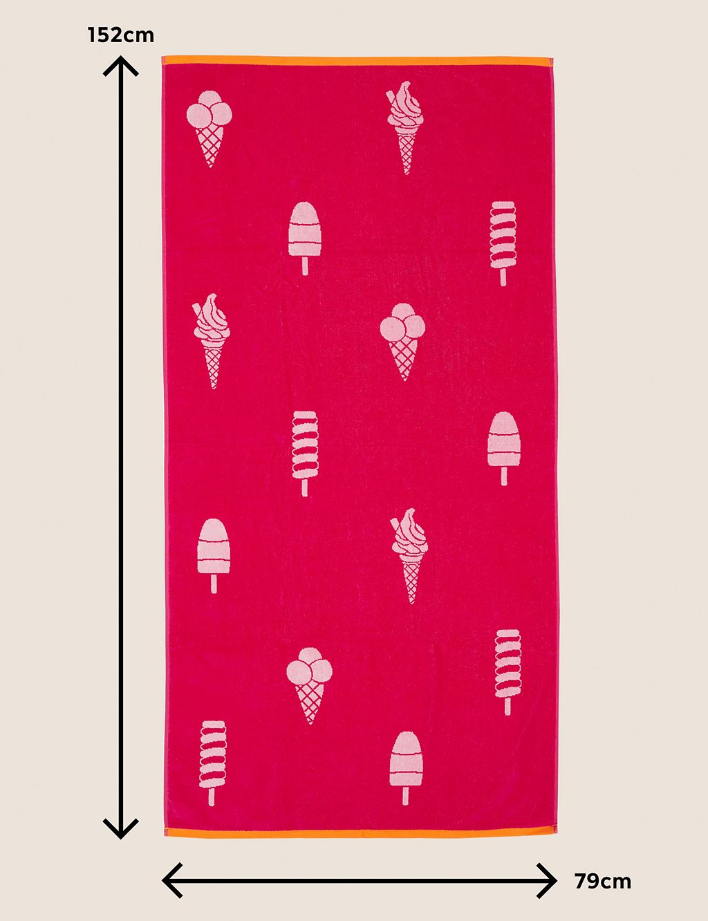 Pure Cotton Ice Cream Beach Towel GOODS M&S   