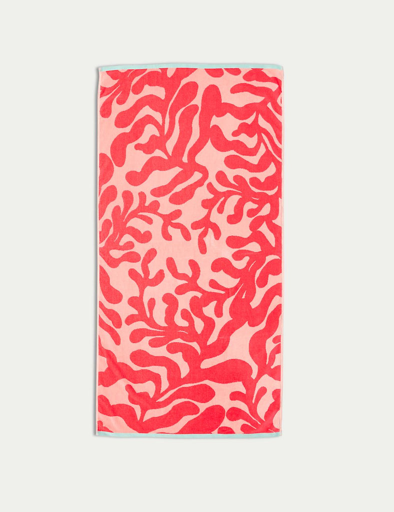 Pure Cotton Coral Beach Towel