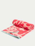 Pure Cotton Coral Beach Towel GOODS M&S   