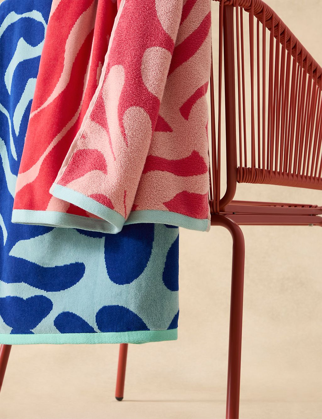 Pure Cotton Coral Beach Towel GOODS M&S   