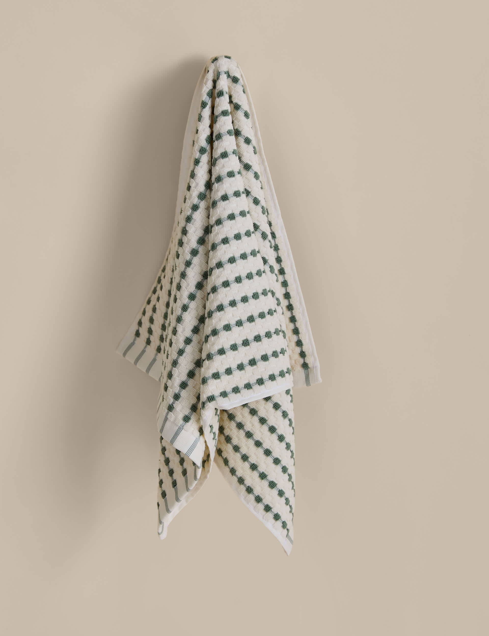 M&S Pure Cotton Spotty Striped Towel