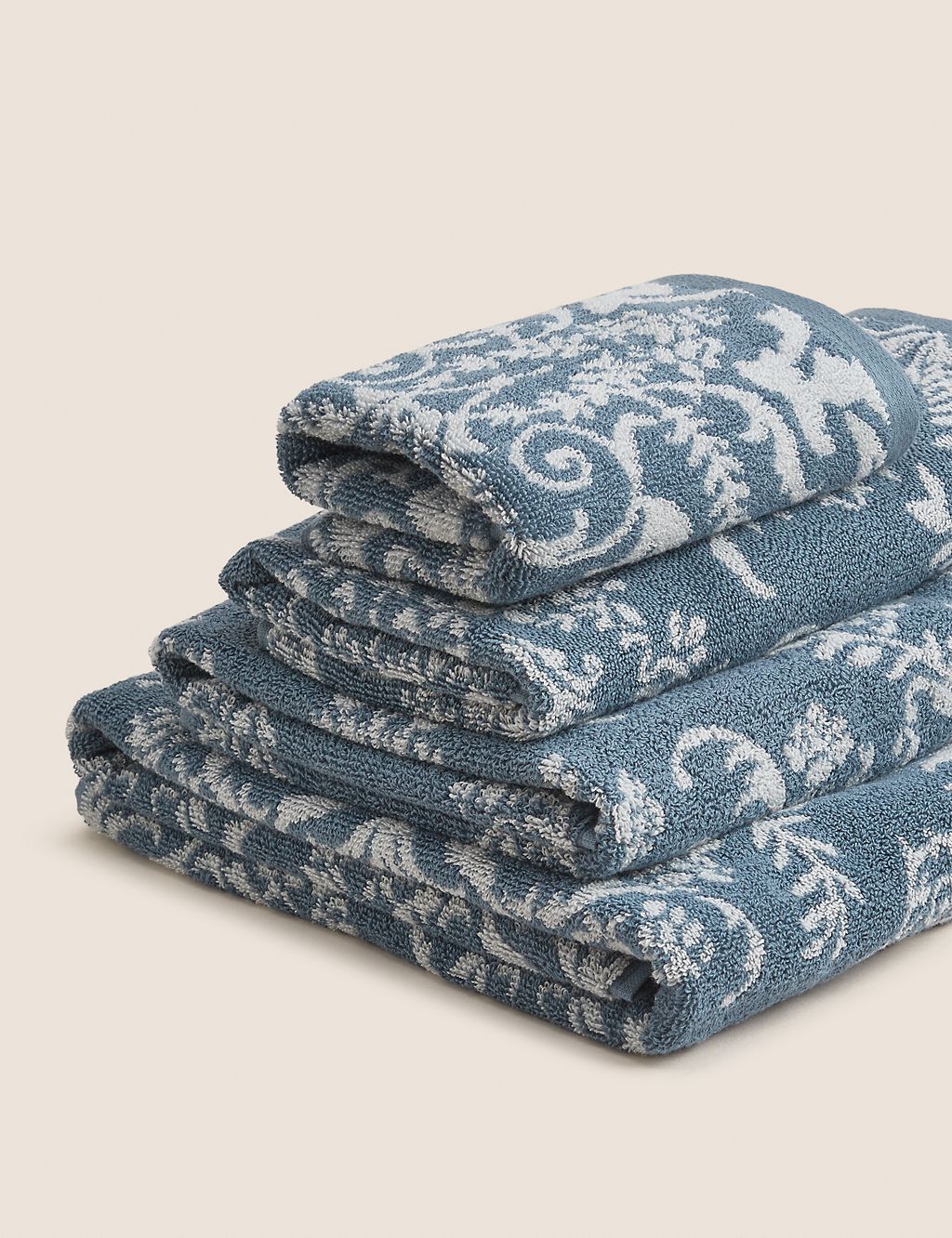 Pure Cotton Damask Jacquard Towel GOODS M&S   