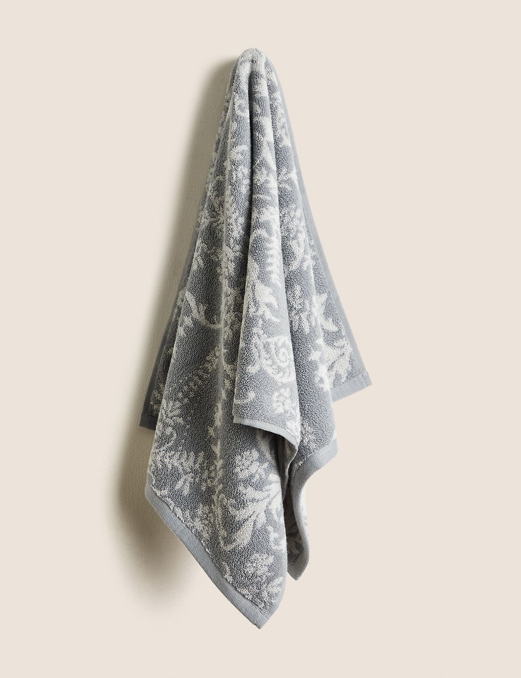 Pure Cotton Damask Jacquard Towel GOODS M&S   