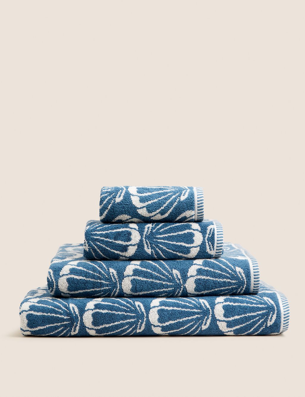 Pure Cotton Shell Jacquard Towel GOODS M&S   