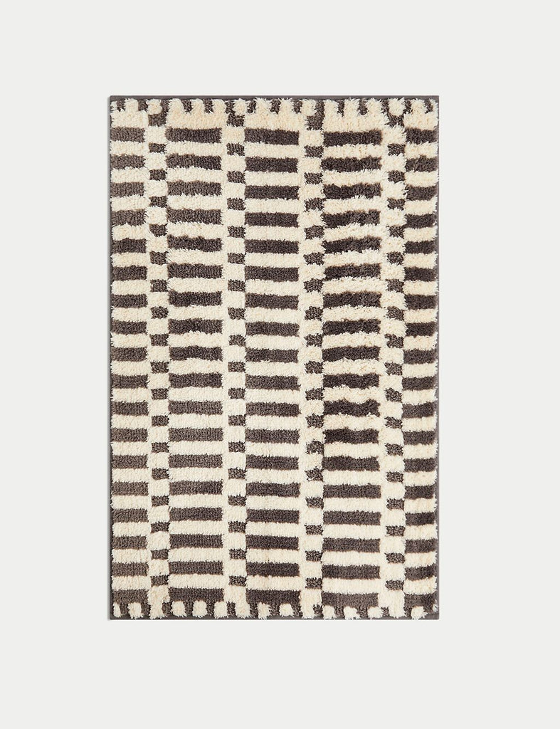 Cotton Blend Geometric Quick Dry Bath Mat