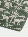 Pure cotton bath towel with elephant and palm tree print, imported from the UK