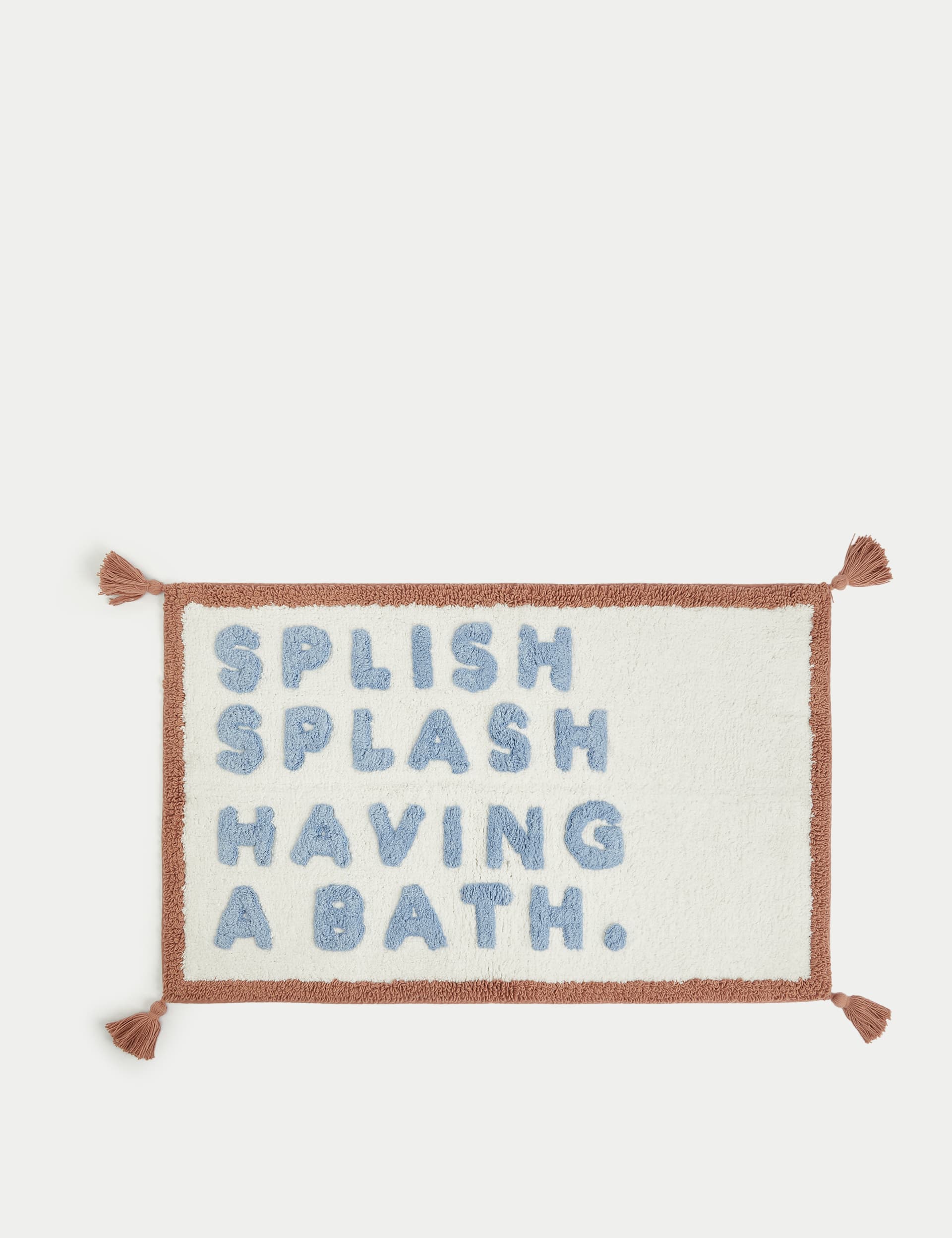 Pure cotton splish splash tassel bath mat 50x80cm, imported from the UK