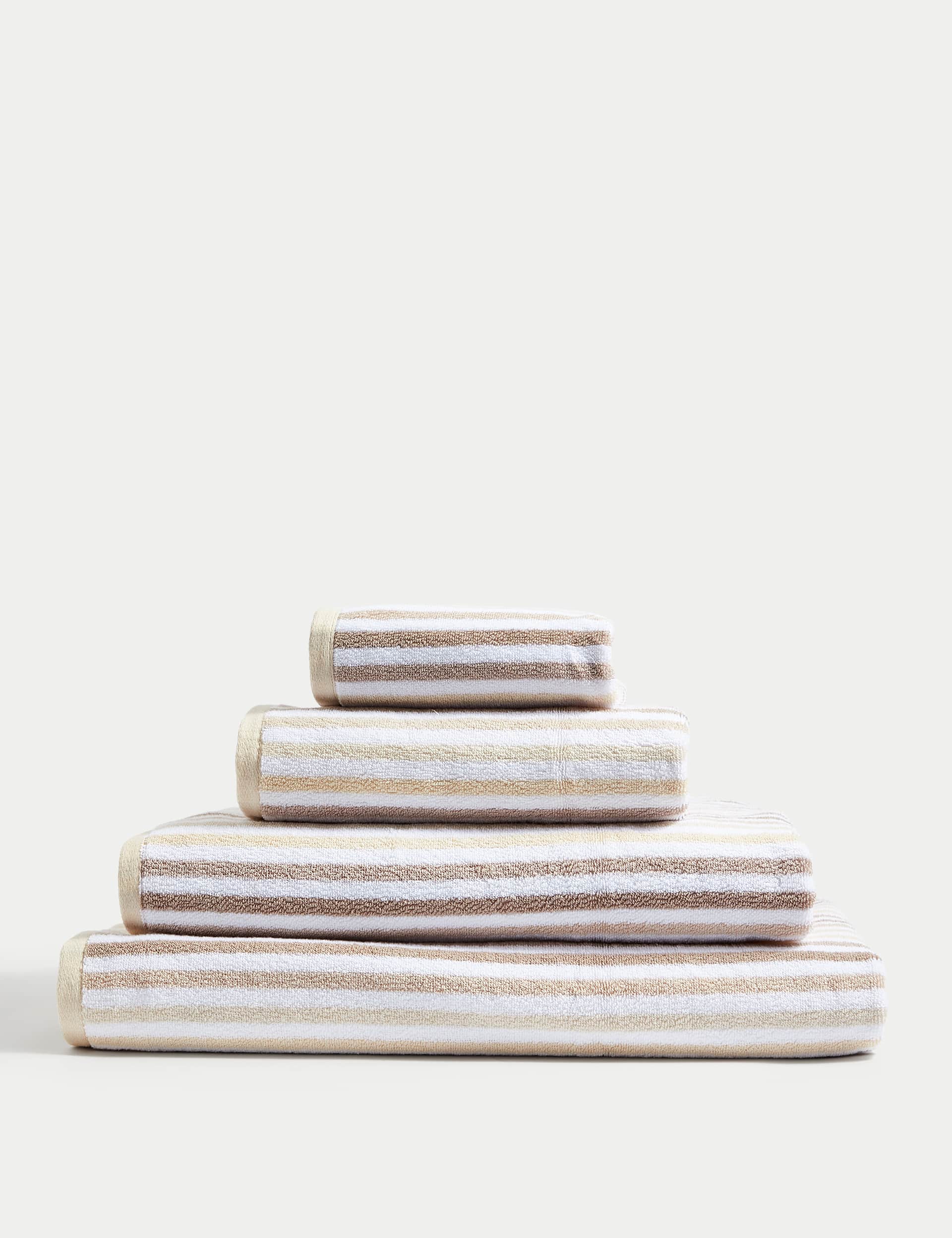 Pure cotton striped bath towel, imported from the UK