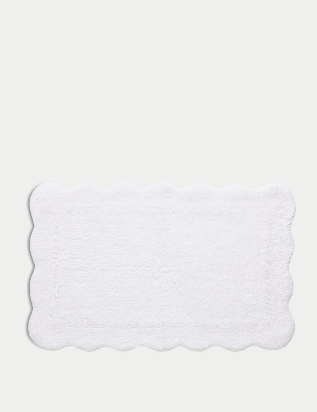 Pure Cotton Scalloped Bath Mat GOODS M&S   