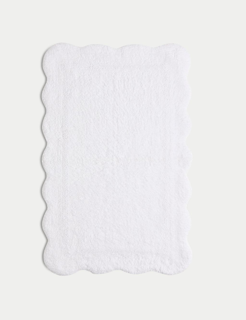 Pure Cotton Scalloped Bath Mat GOODS M&S   