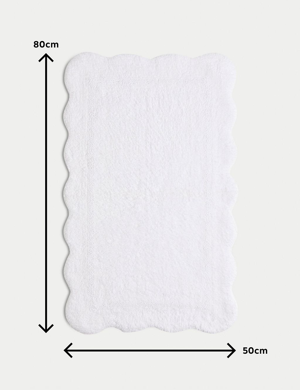 Pure Cotton Scalloped Bath Mat GOODS M&S   