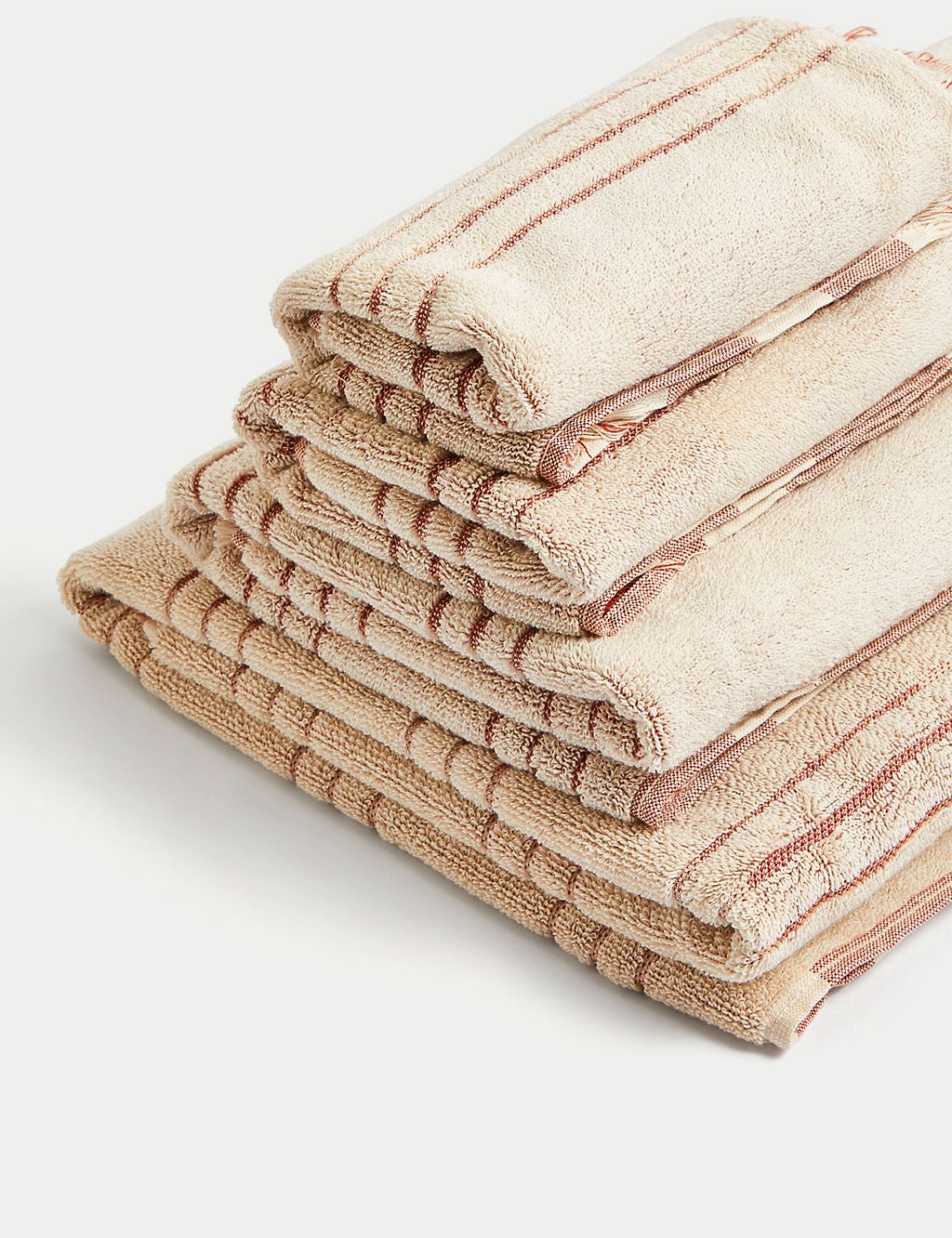 Pure Cotton Striped Fringed Towel GOODS M&S   