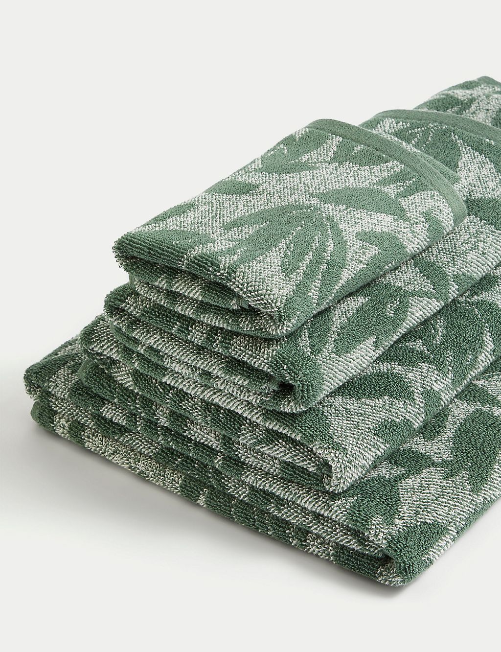 Pure Cotton Leaves Towel GOODS M&S   