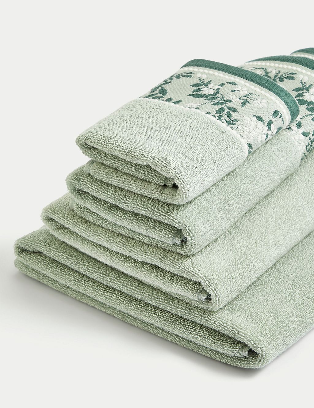 Pure Cotton Woven Floral Towel GOODS M&S   