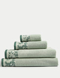 Pure Cotton Woven Floral Towel GOODS M&S   