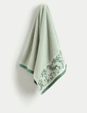 Pure Cotton Woven Floral Towel GOODS M&S   