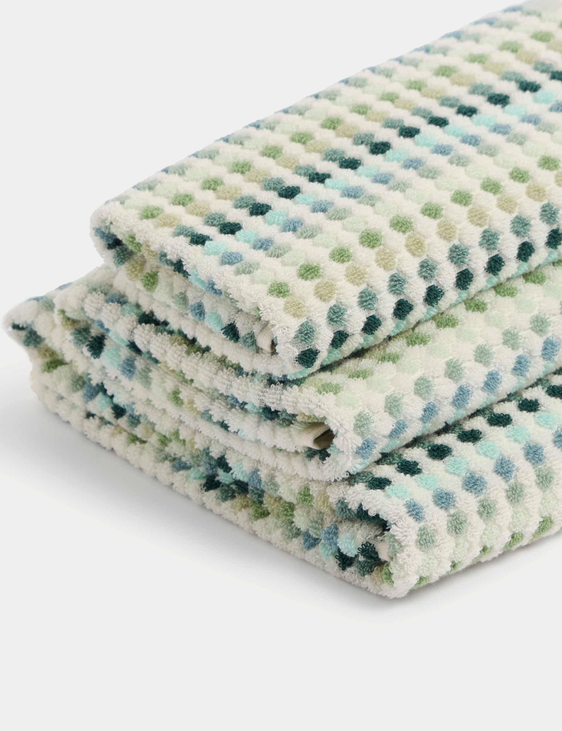 Pure Cotton Spotty Striped Bath Towel, imported from the UK