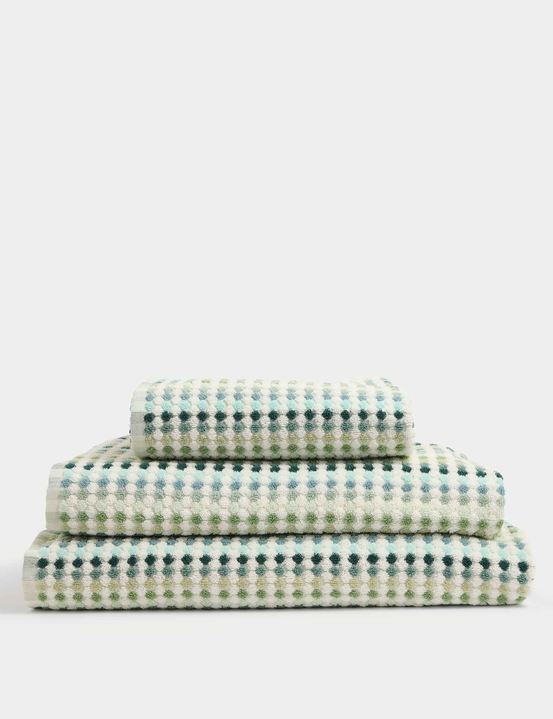 Pure Cotton Spotty Striped Bath Towel, imported from the UK