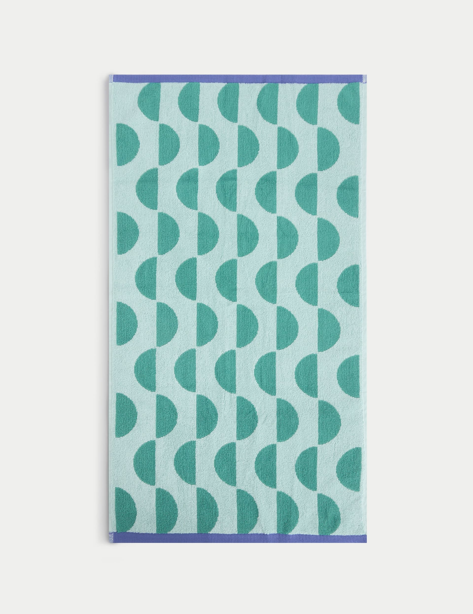 Pure Cotton Geometric Semi Circle Towel