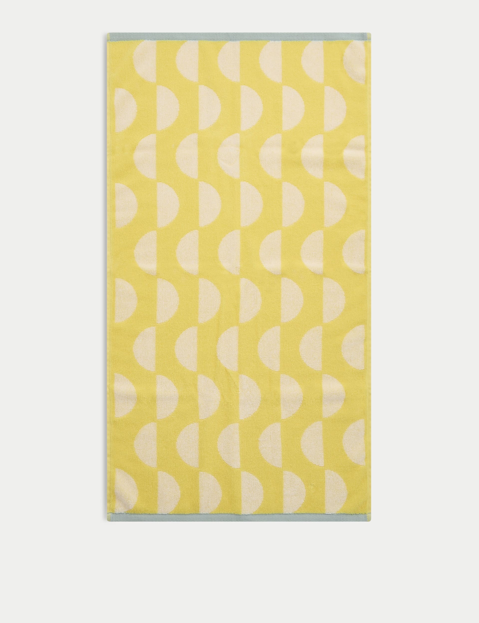 Pure Cotton Geometric Semi Circle Towel