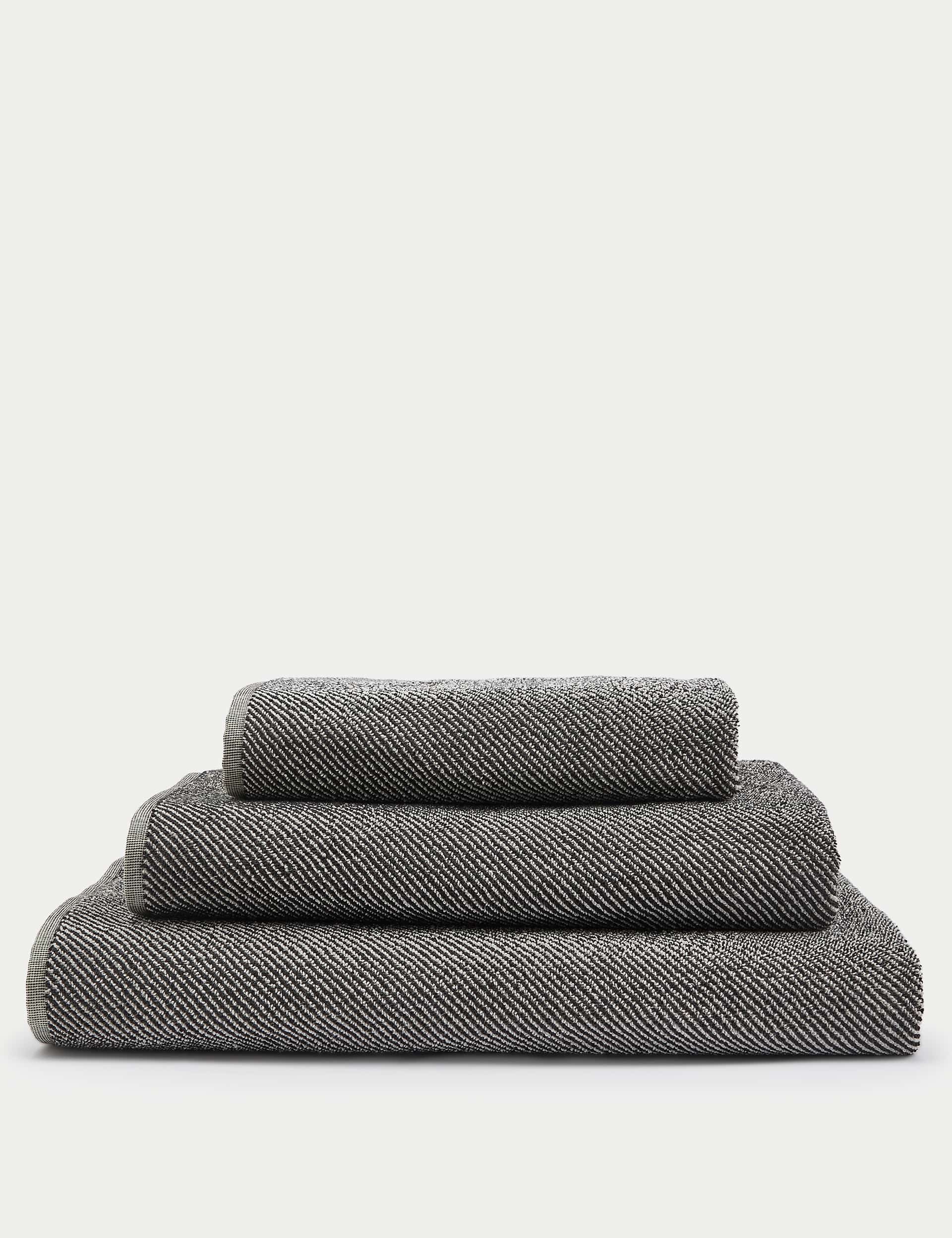 Pure cotton narrow striped bath towel, imported from the UK