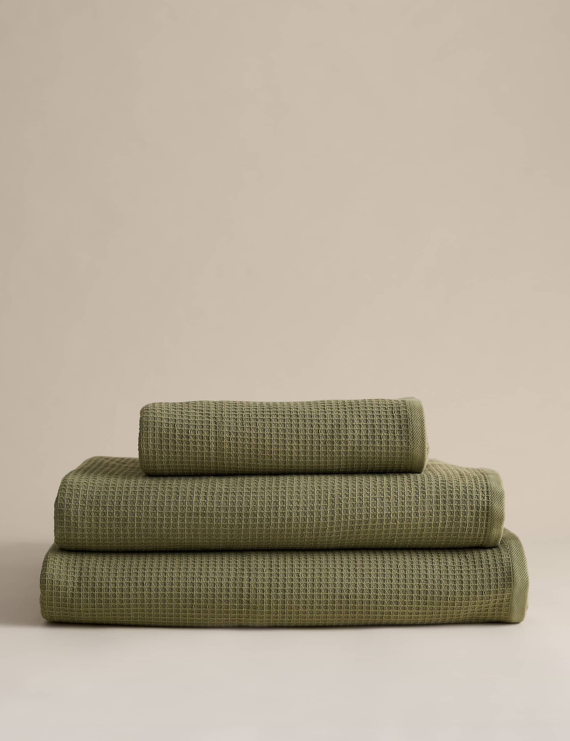 M&S Pure Cotton Reverse Waffle & Terry Towel