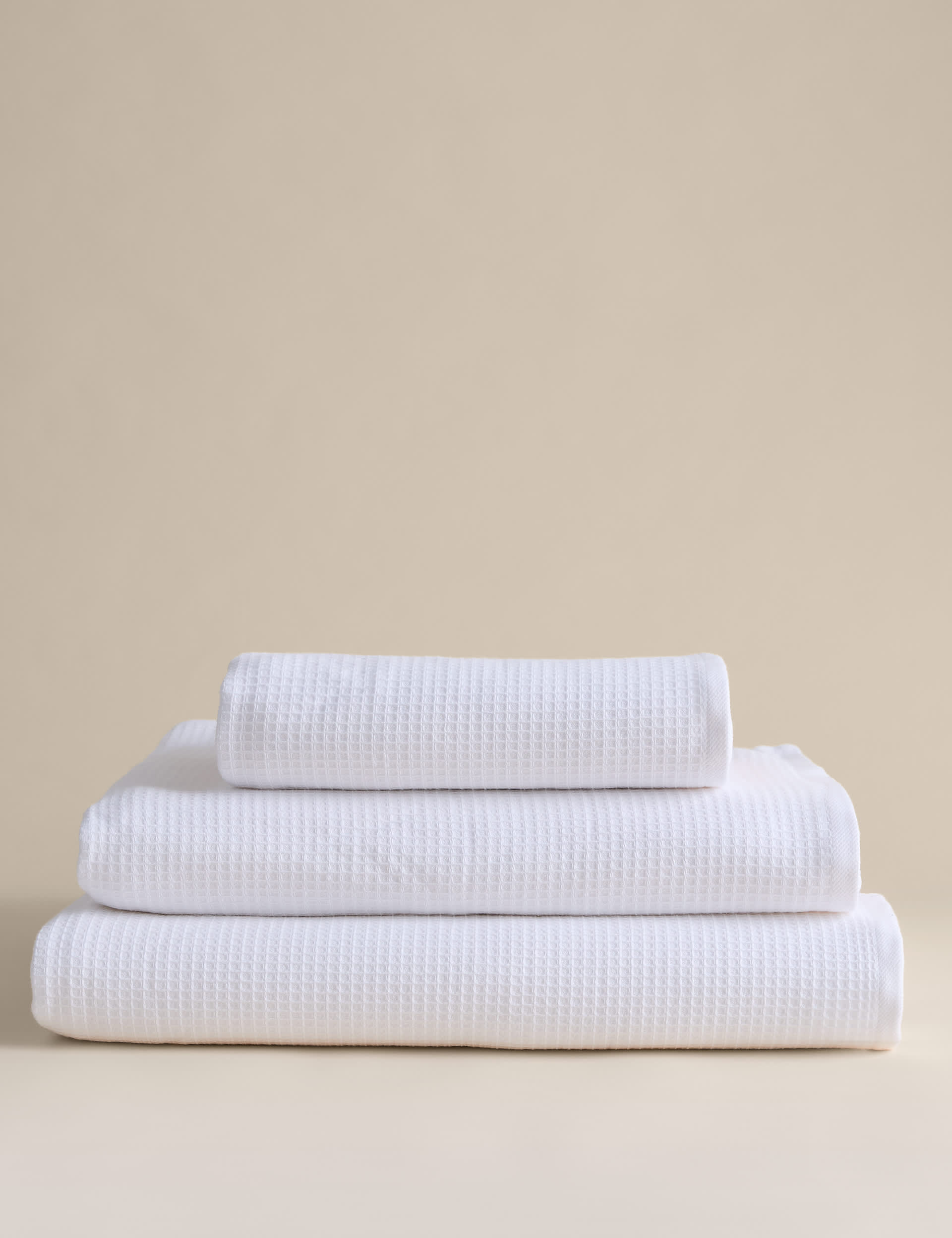 Pure cotton waffle and terry towel, UK version
