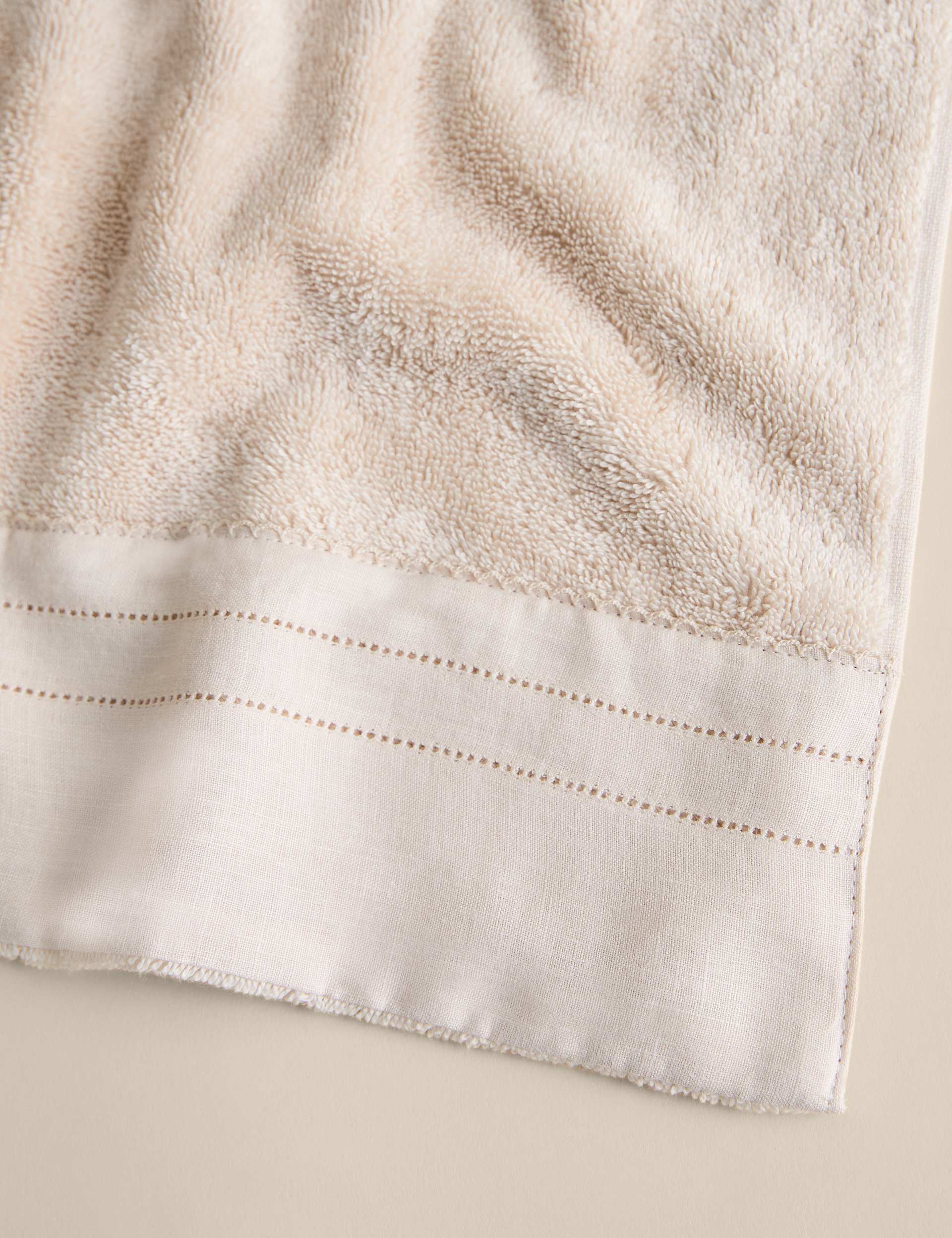 M&S Pure Cotton Towel with Linen Border