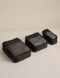 Packing cubes set with mesh tops in three sizes - British product