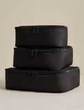 Packing cubes set with mesh tops in three sizes - British product