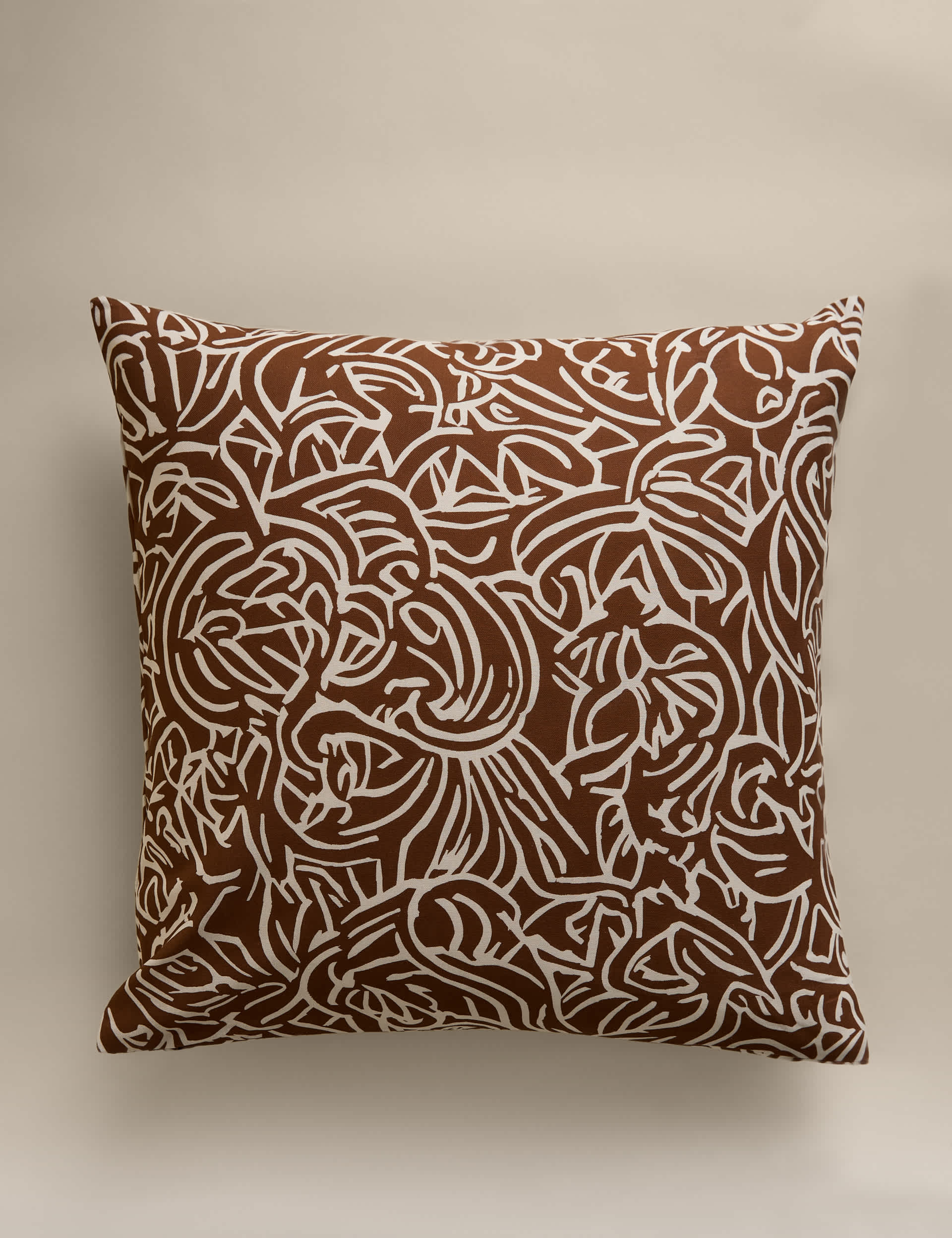 M&S Pure Cotton Abstract Swirl Cushion Cover