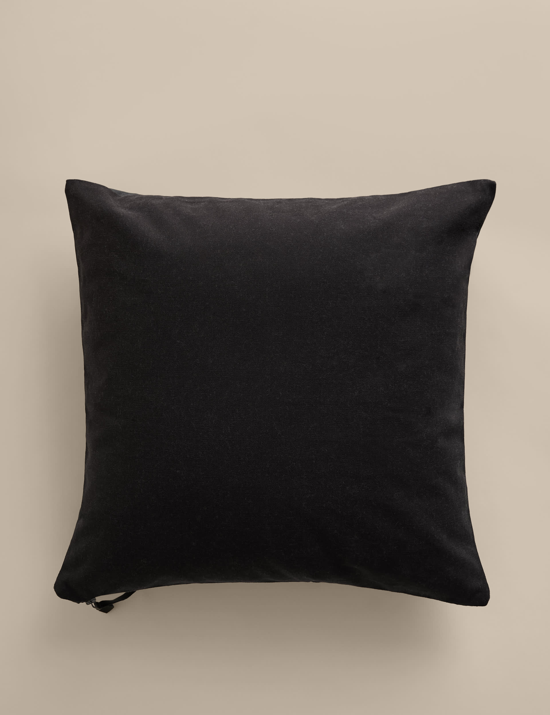 Leather panel cushion with feather filling 50cm (British brand)