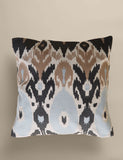 Pure cotton embroidered Ikat cushion 50cm, imported from the UK