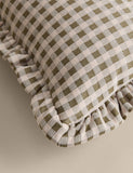 Chenille Woven Gingham Bolster Cushion 50cm