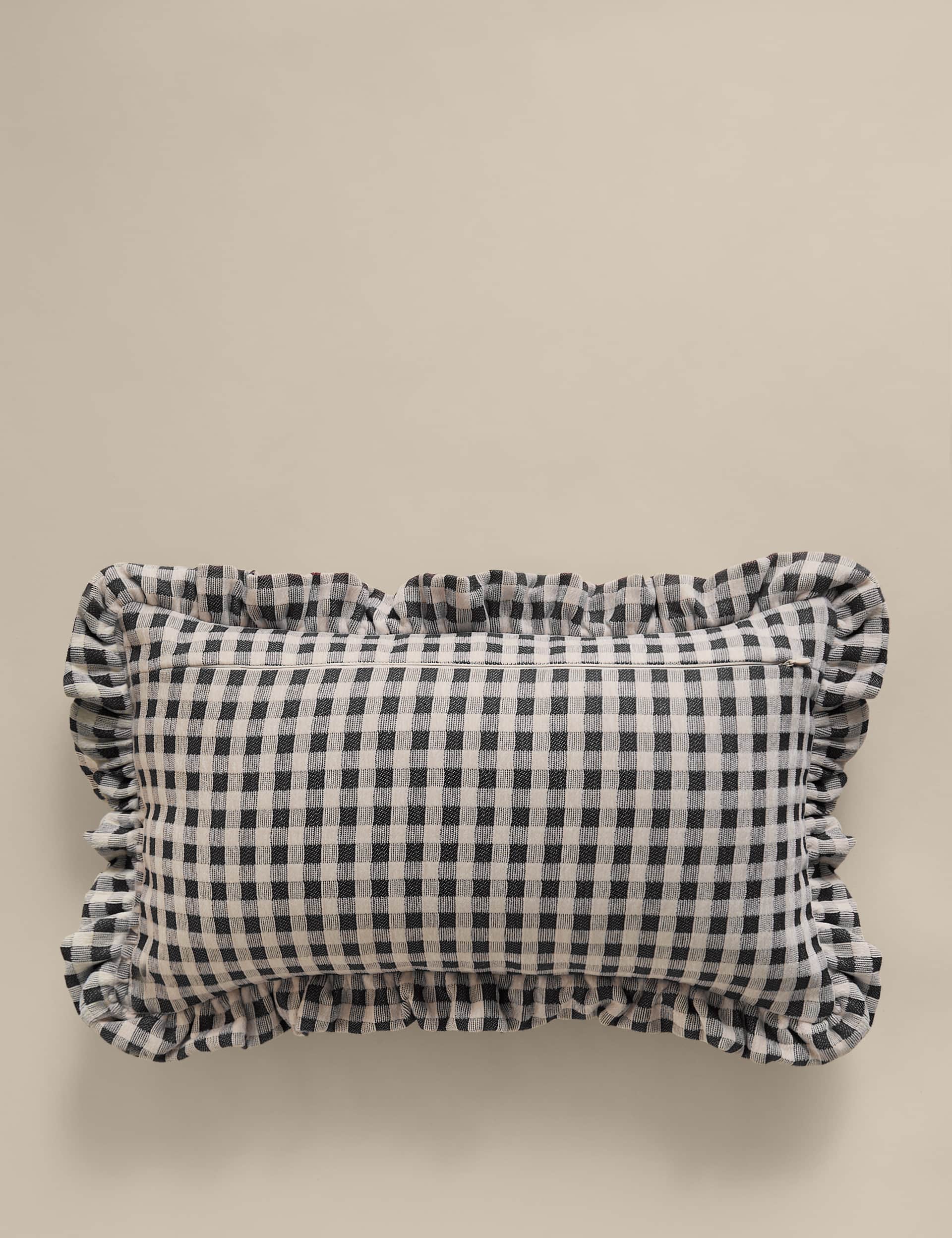 chenille gingham bolster cushion 30x50cm, UK version