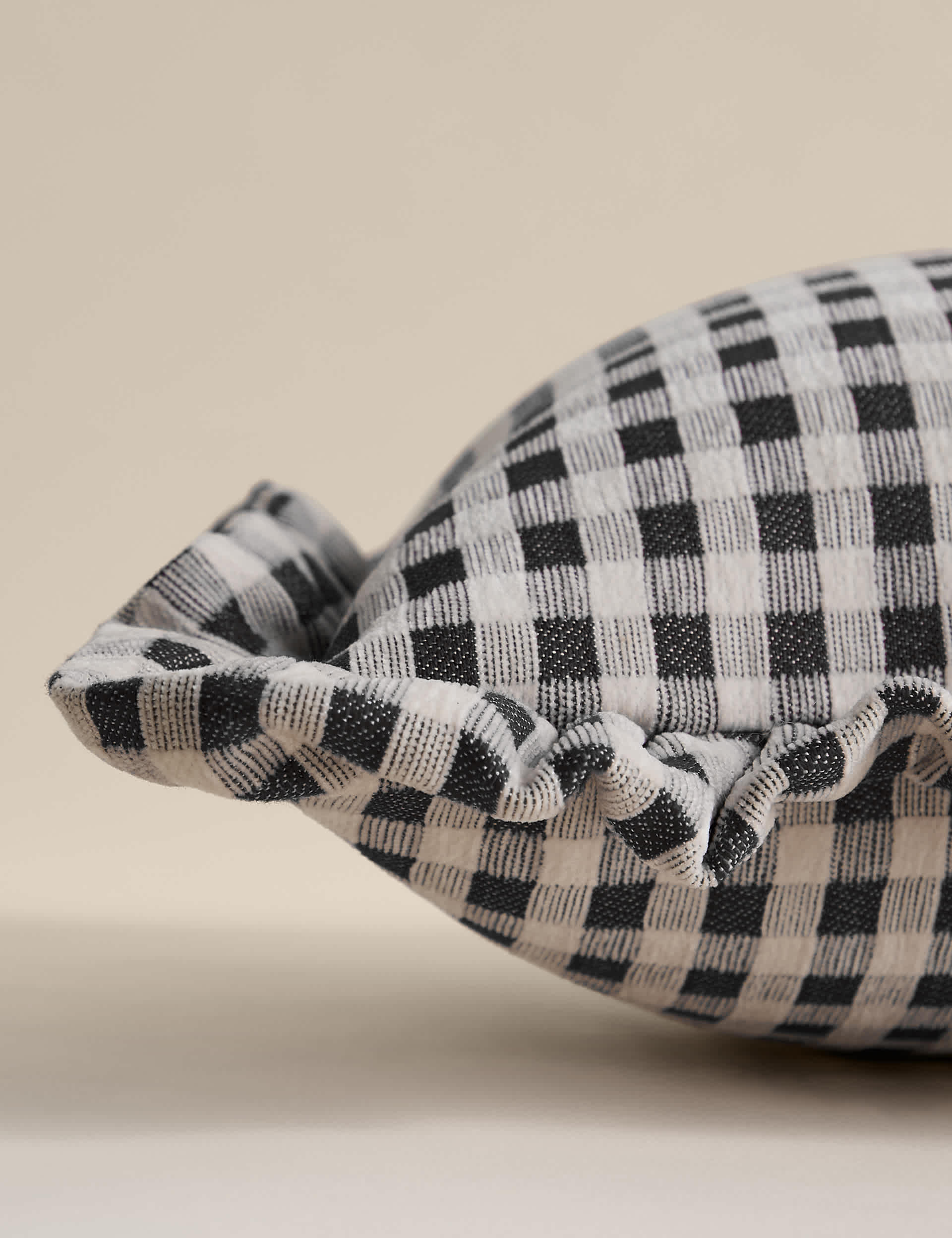 chenille gingham bolster cushion 30x50cm, UK version