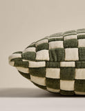 M&S Chenille Checked Quilted Cushion