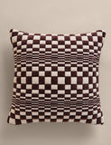 Chenille checked quilted square cushion 50cm, imported from the UK