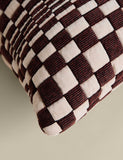 Chenille Checked Quilted Cushion 50 x 50 cm
