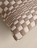 Chenille Checked Quilted Cushion 50 x 50 cm