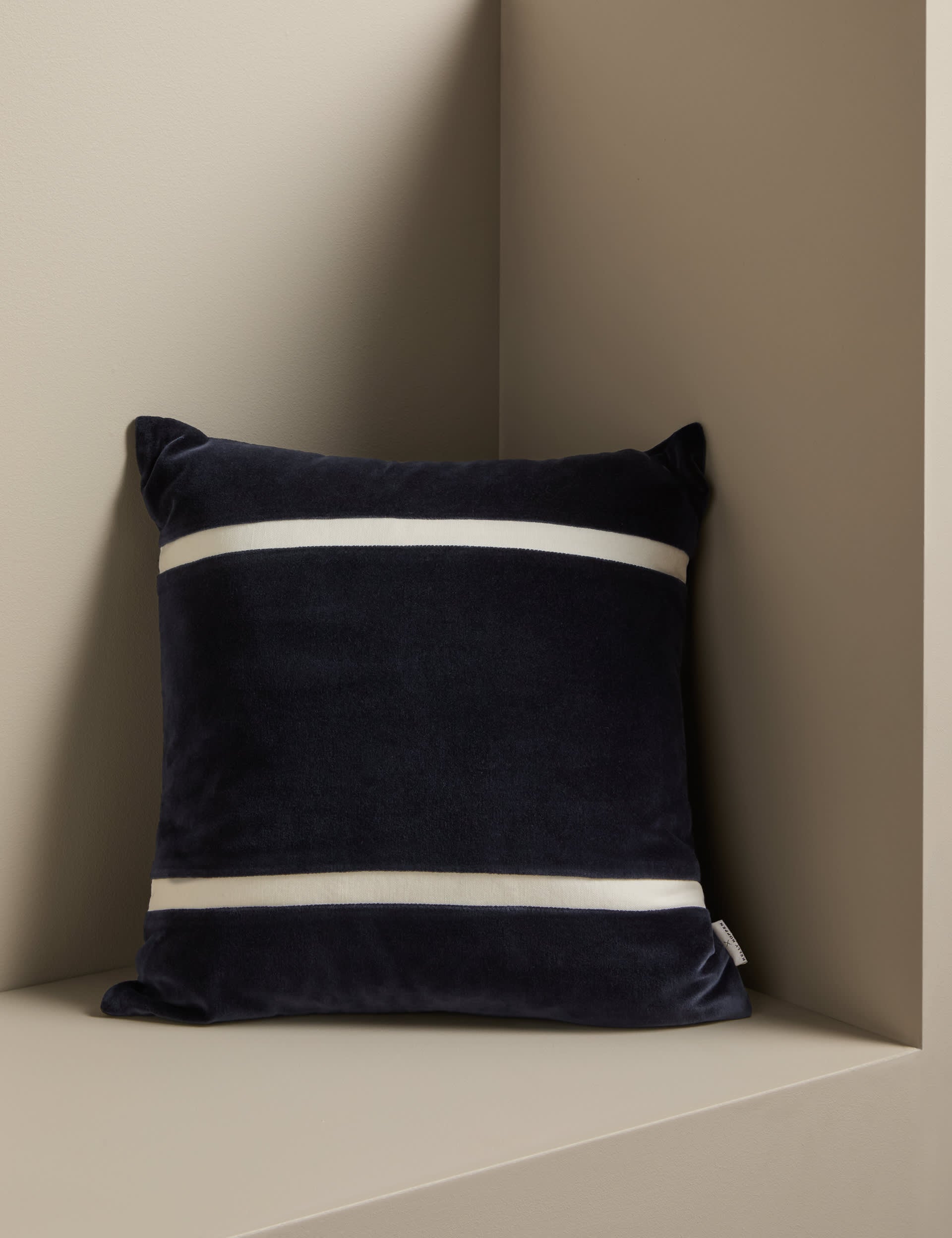 M&S X Kelly Hoppen Pure Cotton Double Stripe Cushion