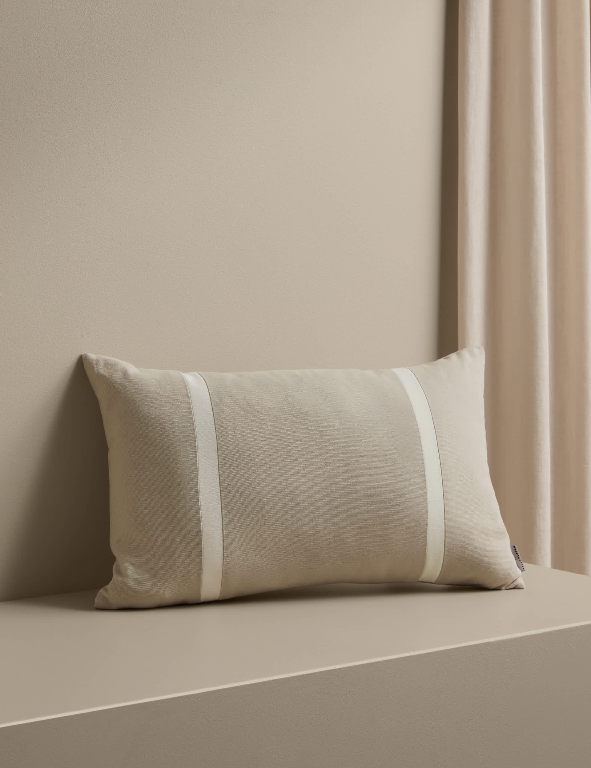 M&S Kelly Hoppen double stripe bolster cushion pure cotton (British brand)